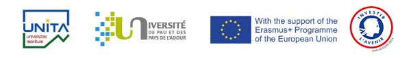 Logos Projet UNITA, Université de Pau et des Pays de l'Adour et le programme européen Erasmus+